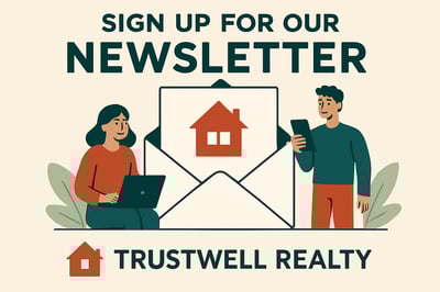 Newsletter signup illustration for Trustwell Realty Newsletter signup illustration for Trustwell Realty